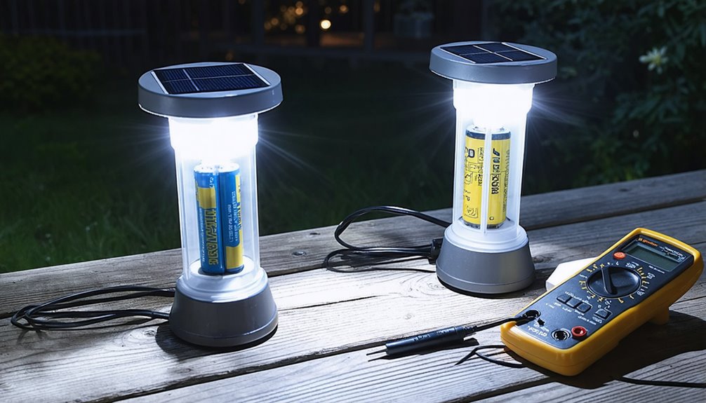testing solar light batteries